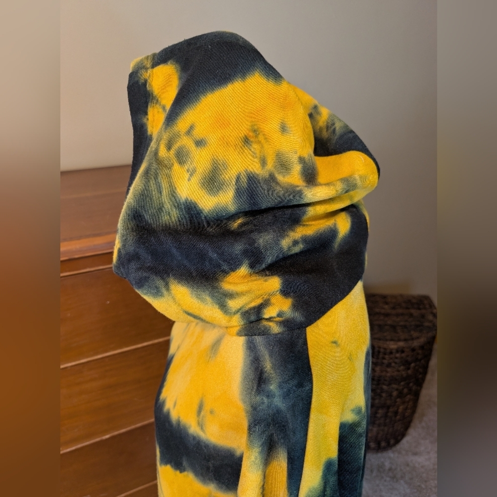 GREEN BAY PACKER Tie Dye Fire  Facemask Hoodie Sweatshirt SZ 1X - Picture 7 of 15